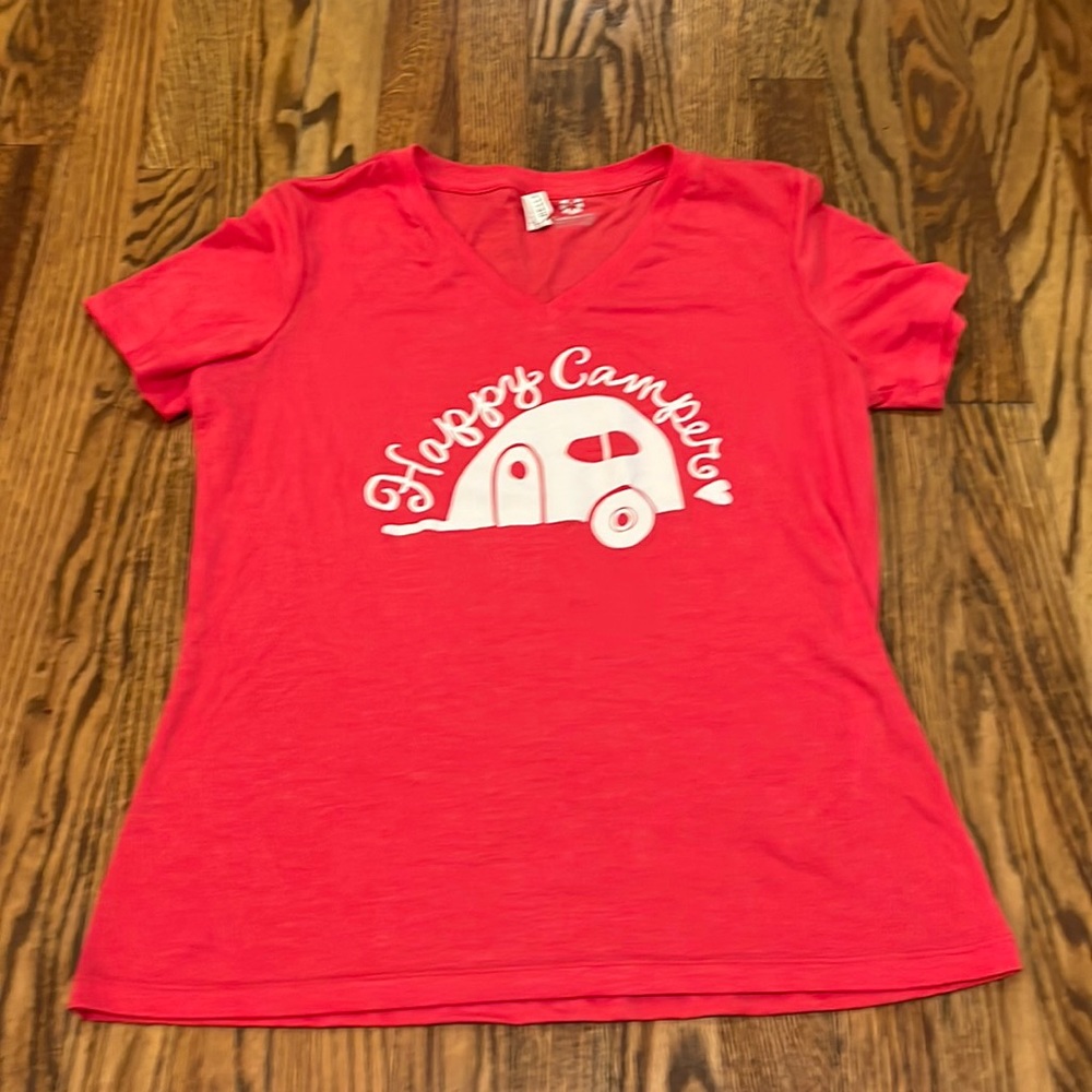 Adorable Happy Camper V-neck Tee